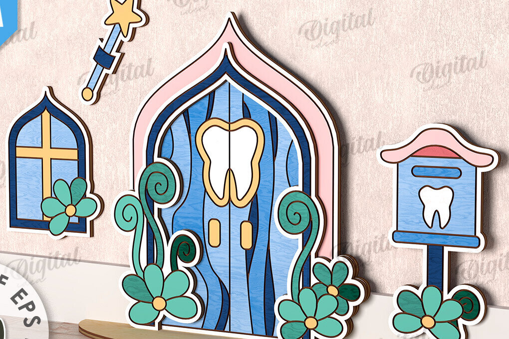 Intra απο ξύλο plywood 3mm-4mm πάχος – Tooth Fairy Door Παιδικό δωμάτιο Δίασταση  20x20 cm INTRAFABR-115216338