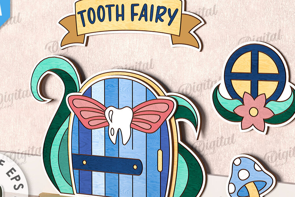 Intra απο ξύλο plywood 3mm-4mm πάχος – Tooth Fairy Door Παιδικό δωμάτιο Δίασταση  20x20 cm INTRAFABR-115216172