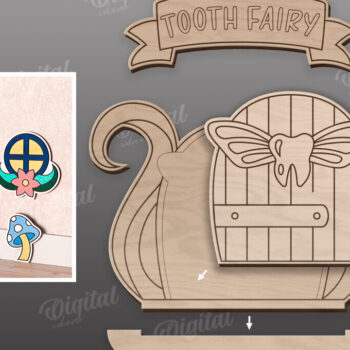 Intra απο ξύλο plywood 3mm-4mm πάχος – Tooth Fairy Door Παιδικό δωμάτιο Δίασταση  20x20 cm INTRAFABR-115216172 - Image 2