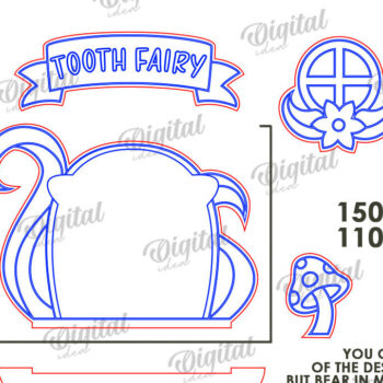 Intra απο ξύλο plywood 3mm-4mm πάχος – Tooth Fairy Door Παιδικό δωμάτιο Δίασταση  20x20 cm INTRAFABR-115216172 - Image 3