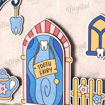 Intra απο ξύλο plywood 3mm-4mm πάχος – Tooth Fairy Door Παιδικό δωμάτιο Δίασταση  20x20 cm INTRAFABR-115216216 - Image 1