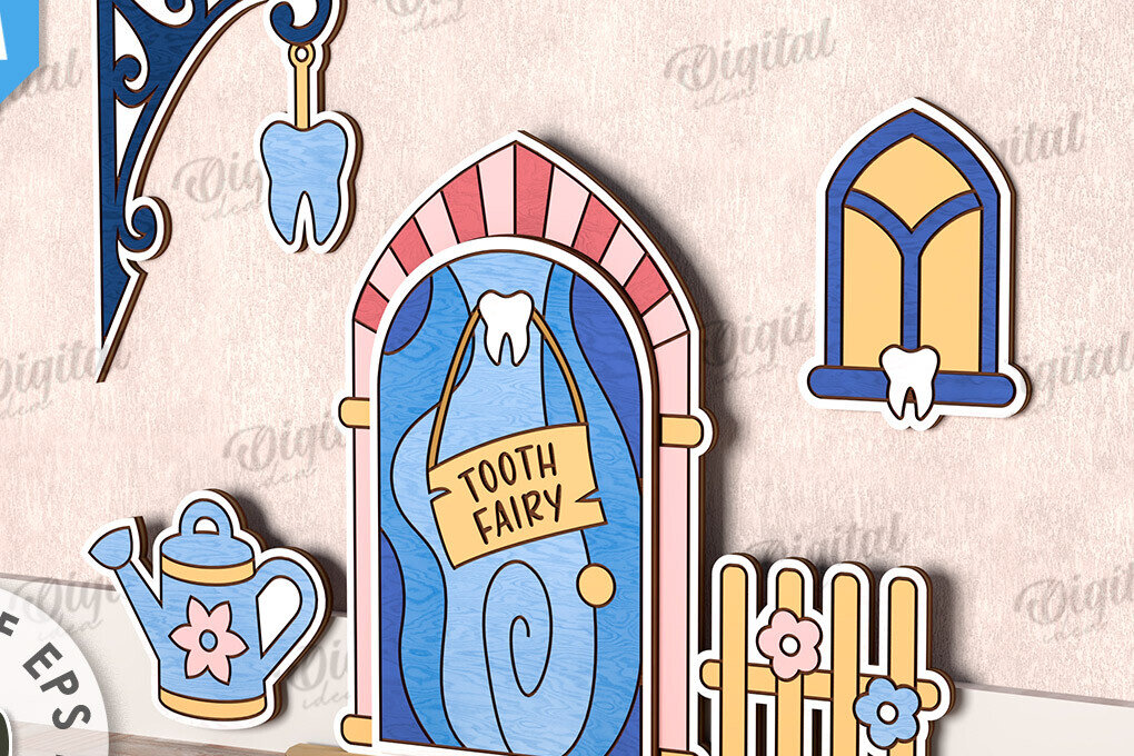 Intra απο ξύλο plywood 3mm-4mm πάχος – Tooth Fairy Door Παιδικό δωμάτιο Δίασταση  20x20 cm INTRAFABR-115216216