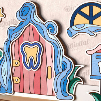 Intra απο ξύλο plywood 3mm-4mm πάχος – Tooth Fairy Door Παιδικό δωμάτιο Δίασταση  20x20 cm INTRAFABR-115216237 - Image 1