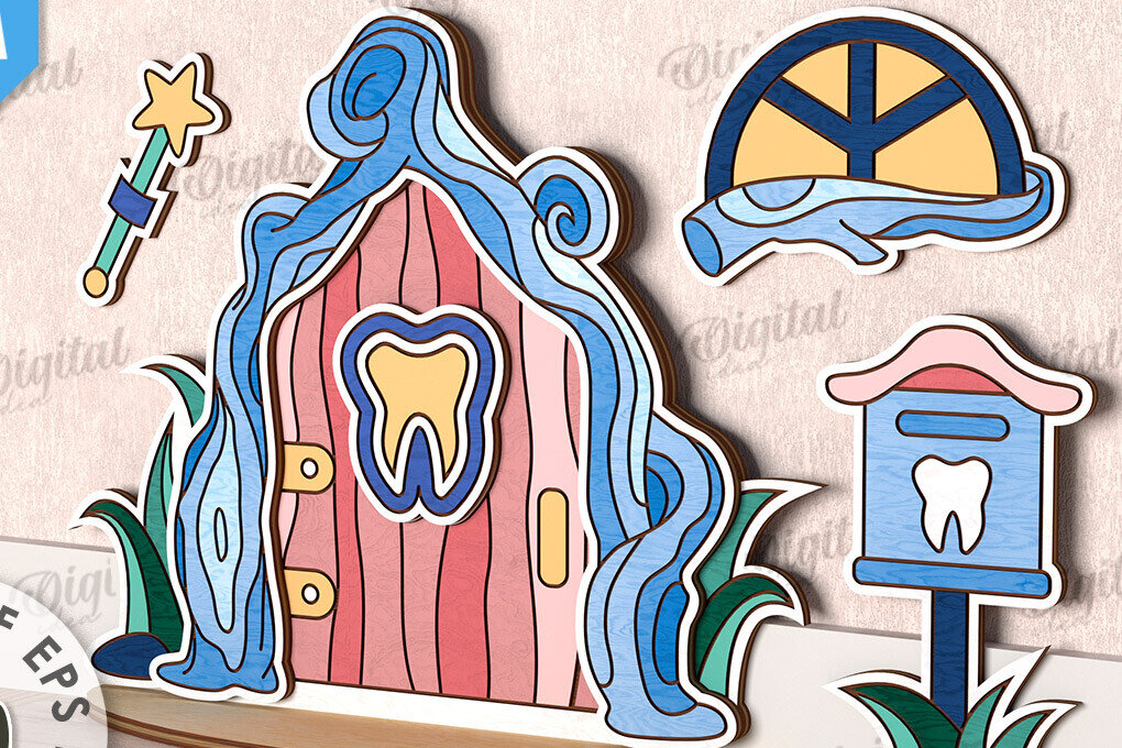 Intra απο ξύλο plywood 3mm-4mm πάχος – Tooth Fairy Door Παιδικό δωμάτιο Δίασταση  20x20 cm INTRAFABR-115216237