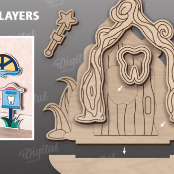 Intra απο ξύλο plywood 3mm-4mm πάχος – Tooth Fairy Door Παιδικό δωμάτιο Δίασταση  20x20 cm INTRAFABR-115216237 - Image 2