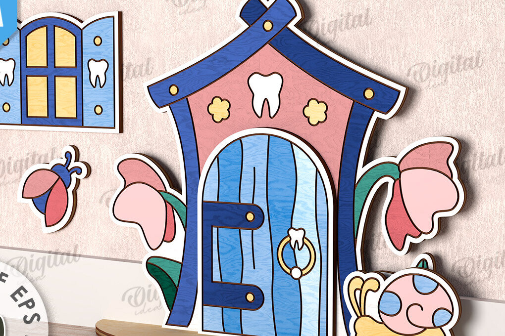 Intra απο ξύλο plywood 3mm-4mm πάχος – Tooth Fairy Door Παιδικό δωμάτιο Δίασταση  20x20 cm INTRAFABR-115216261