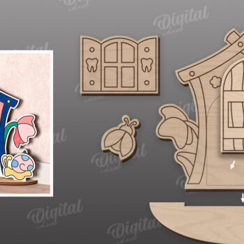 Intra απο ξύλο plywood 3mm-4mm πάχος – Tooth Fairy Door Παιδικό δωμάτιο Δίασταση  20x20 cm INTRAFABR-115216261 - Image 2