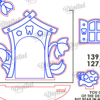 Intra απο ξύλο plywood 3mm-4mm πάχος – Tooth Fairy Door Παιδικό δωμάτιο Δίασταση  20x20 cm INTRAFABR-115216261 - Image 3