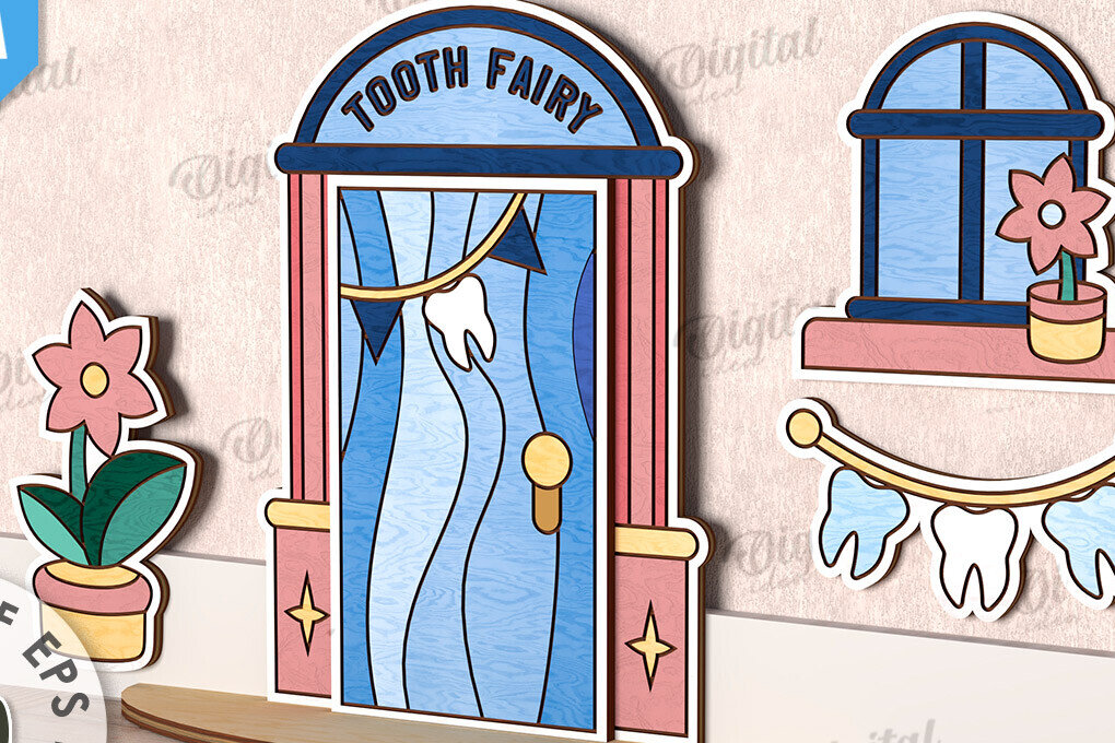 Intra απο ξύλο plywood 3mm-4mm πάχος – Tooth Fairy Door Παιδικό δωμάτιο Δίασταση  20x20 cm INTRAFABR-115216288