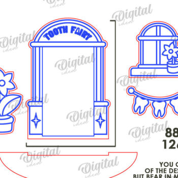 Intra απο ξύλο plywood 3mm-4mm πάχος – Tooth Fairy Door Παιδικό δωμάτιο Δίασταση  20x20 cm INTRAFABR-115216288 - Image 3