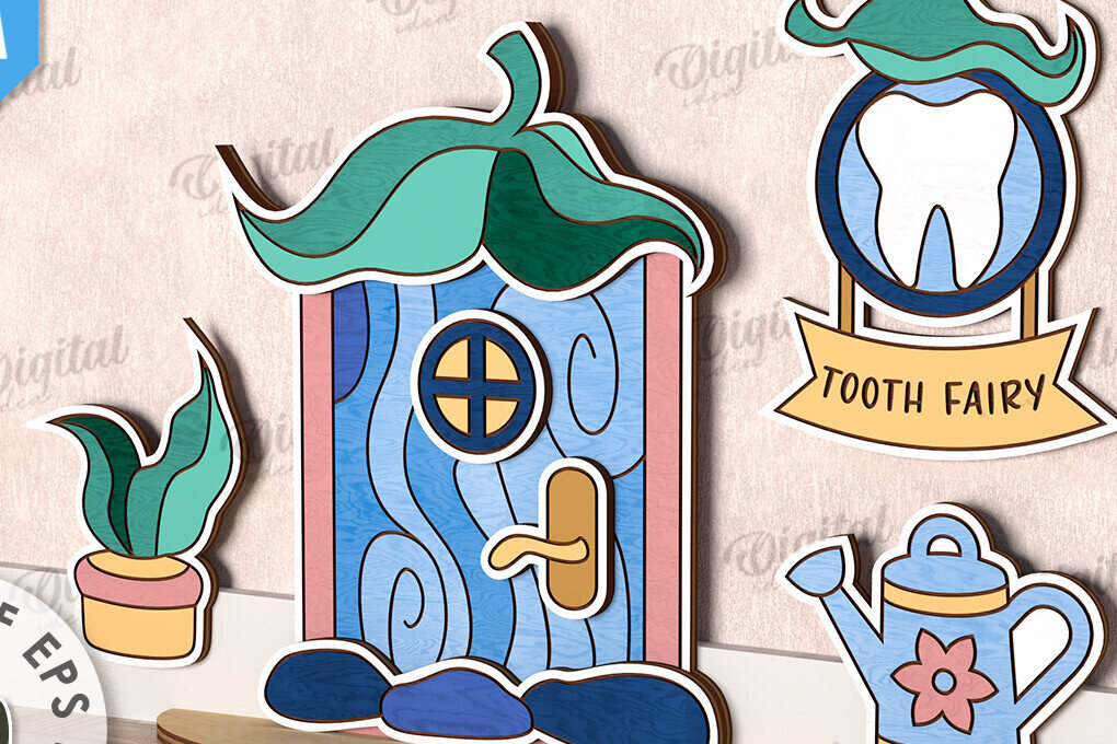 Intra απο ξύλο plywood 3mm-4mm πάχος – Tooth Fairy Door Παιδικό δωμάτιο Δίασταση  20x20 cm INTRAFABR-115216307