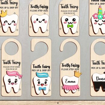 Intra απο ξύλο plywood 3mm-4mm πάχος – Tooth Fairy Hanger File Laser Δίασταση  20x20 cm INTRAFABR-97571400 - Image 2