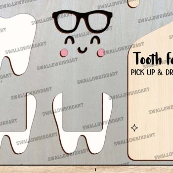 Intra απο ξύλο plywood 3mm-4mm πάχος – Tooth Fairy Hanger File Laser Δίασταση  20x20 cm INTRAFABR-97571400 - Image 4