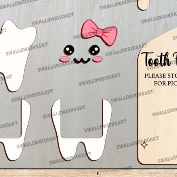 Intra απο ξύλο plywood 3mm-4mm πάχος – Tooth Fairy Hanger File Laser Δίασταση  20x20 cm INTRAFABR-97571400 - Image 5