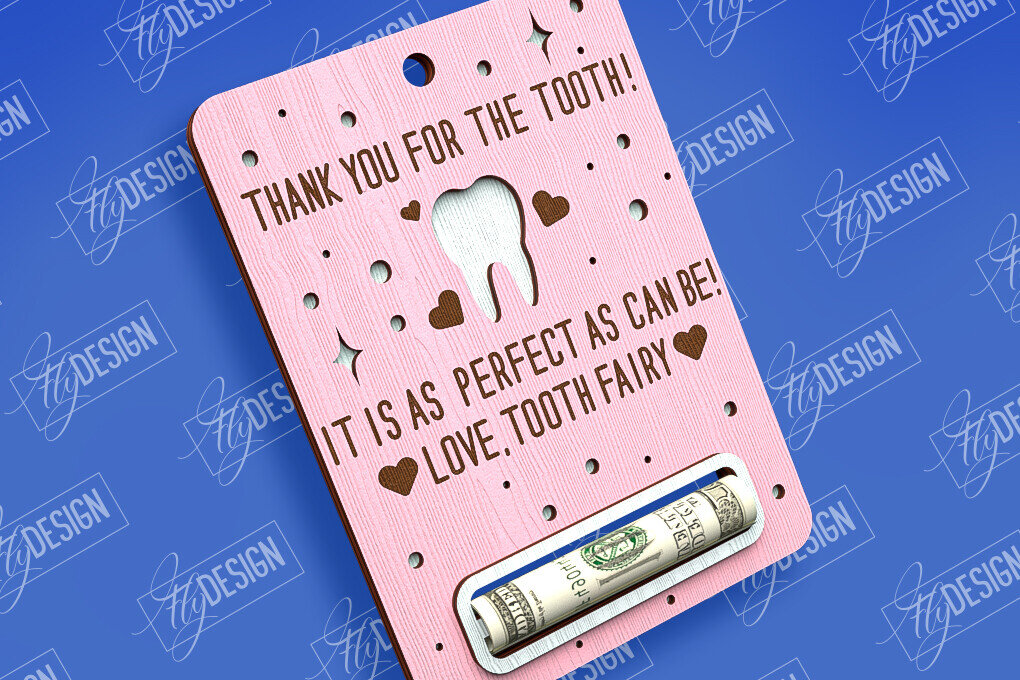 Intra απο ξύλο plywood 3mm-4mm πάχος – Tooth Fairy Money Card | Childs Design Δίασταση  40x30 cm INTRAFABR-97086072