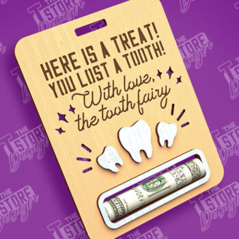 Intra απο ξύλο plywood 3mm-4mm πάχος – Tooth Fairy Money Card | Childs Design Δίασταση  40x30 cm INTRAFABR-97087359 - Image 1