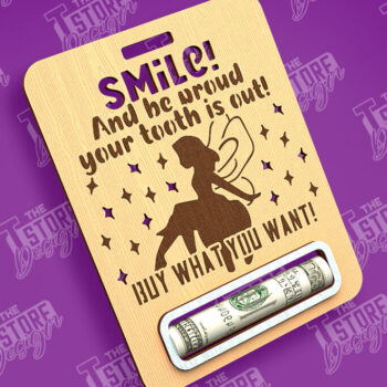 Intra απο ξύλο plywood 3mm-4mm πάχος – Tooth Fairy Money Card | Childs Design Δίασταση  40x30 cm INTRAFABR-97087364 - Image 1
