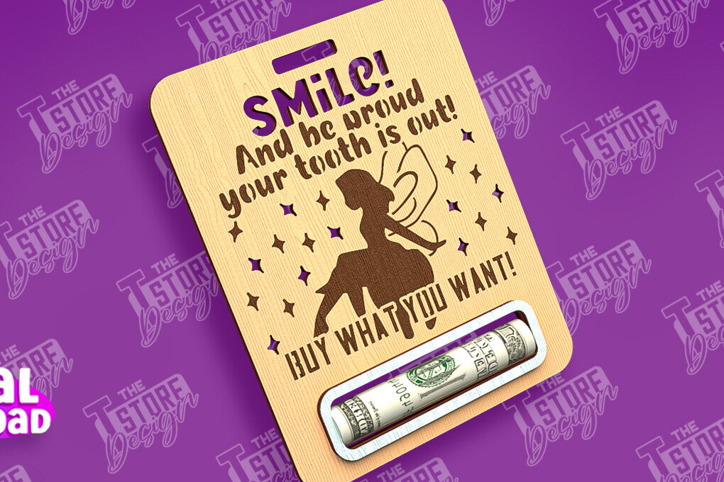 Intra απο ξύλο plywood 3mm-4mm πάχος – Tooth Fairy Money Card | Childs Design Δίασταση  40x30 cm INTRAFABR-97087364