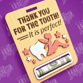 Intra απο ξύλο plywood 3mm-4mm πάχος – Tooth Fairy Money Card | Childs Design Δίασταση  40x30 cm INTRAFABR-97087376 - Image 1