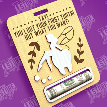 Intra απο ξύλο plywood 3mm-4mm πάχος – Tooth Fairy Money Card | Childs Design Δίασταση  40x30 cm INTRAFABR-97087381 - Image 1