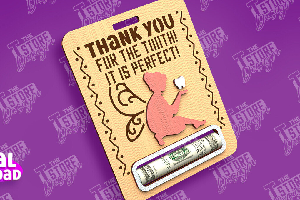 Intra απο ξύλο plywood 3mm-4mm πάχος – Tooth Fairy Money Card | Childs Design Δίασταση  40x30 cm INTRAFABR-97087390