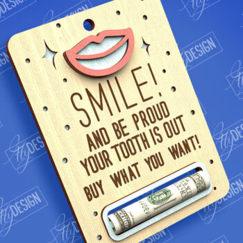 Intra απο ξύλο plywood 3mm-4mm πάχος – Tooth Fairy Money Card | Childs Design Δίασταση  40x30 cm INTRAFABR-97086032 - Image 1