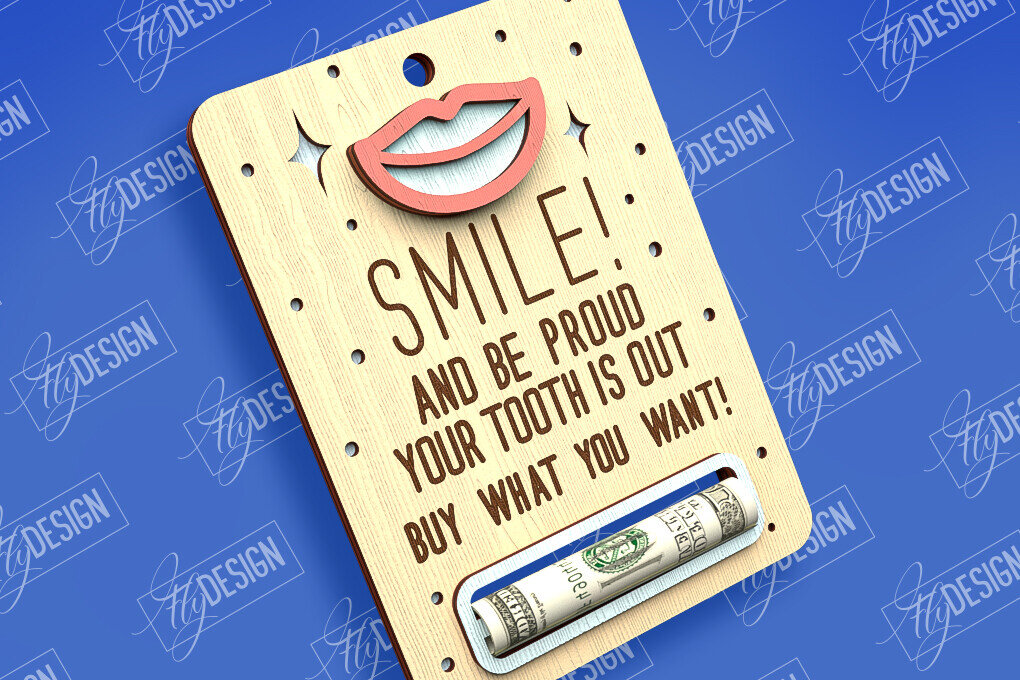 Intra απο ξύλο plywood 3mm-4mm πάχος – Tooth Fairy Money Card | Childs Design Δίασταση  40x30 cm INTRAFABR-97086032