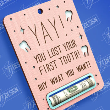 Intra απο ξύλο plywood 3mm-4mm πάχος – Tooth Fairy Money Card | Childs Design Δίασταση  40x30 cm INTRAFABR-97086038 - Image 1