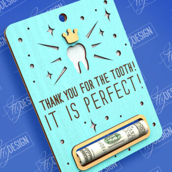 Intra απο ξύλο plywood 3mm-4mm πάχος – Tooth Fairy Money Card | Childs Design Δίασταση  40x30 cm INTRAFABR-97086054 - Image 1