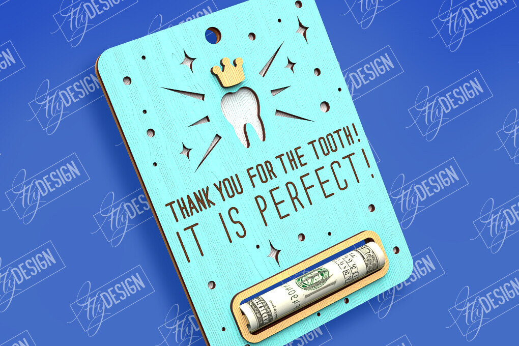 Intra απο ξύλο plywood 3mm-4mm πάχος – Tooth Fairy Money Card | Childs Design Δίασταση  40x30 cm INTRAFABR-97086054