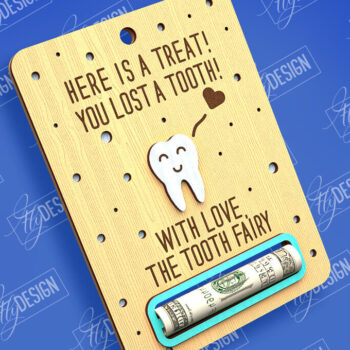 Intra απο ξύλο plywood 3mm-4mm πάχος – Tooth Fairy Money Card | Childs Design Δίασταση  40x30 cm INTRAFABR-97086057 - Image 1