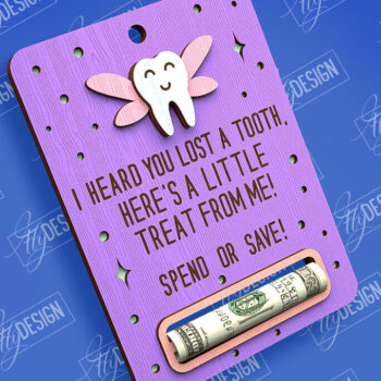 Intra απο ξύλο plywood 3mm-4mm πάχος – Tooth Fairy Money Card | Childs Design Δίασταση  40x30 cm INTRAFABR-97086022 - Image 1