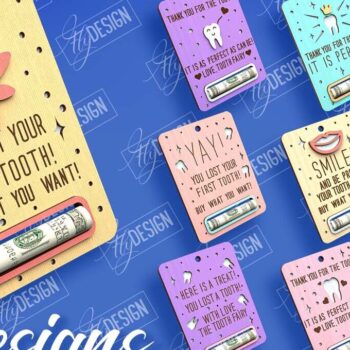 Intra απο ξύλο plywood 3mm-4mm πάχος – Πακέτο κοπής με λέιζερ κάρτας Tooth Fairy Money Δίασταση  20x20 cm INTRAFABR-97086224 - Image 1