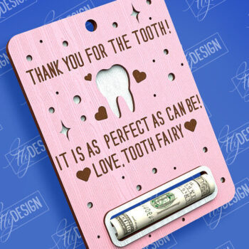 Intra απο ξύλο plywood 3mm-4mm πάχος – Πακέτο κοπής με λέιζερ κάρτας Tooth Fairy Money Δίασταση  20x20 cm INTRAFABR-97086224 - Image 9