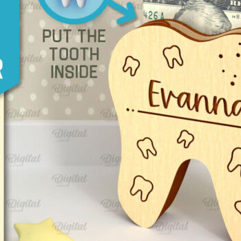 Intra απο ξύλο plywood 3mm-4mm πάχος – Tooth Fairy Money Holder Cut Laser Δίασταση  20x20 cm INTRAFABR-95102425 - Image 1