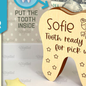 Intra απο ξύλο plywood 3mm-4mm πάχος – Tooth Fairy Money Holder Cut Laser Δίασταση  20x20 cm INTRAFABR-95102518