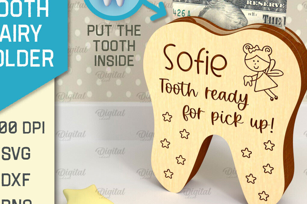 Intra απο ξύλο plywood 3mm-4mm πάχος – Tooth Fairy Money Holder Cut Laser Δίασταση  20x20 cm INTRAFABR-95102518