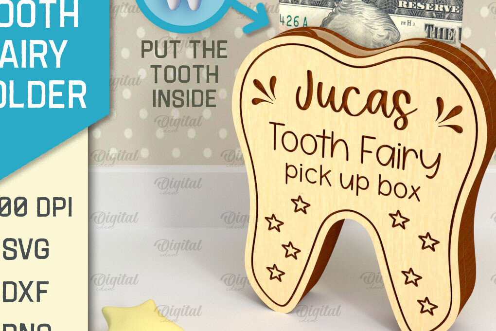 Intra απο ξύλο plywood 3mm-4mm πάχος – Tooth Fairy Money Holder Cut Laser Δίασταση  20x20 cm INTRAFABR-95102622