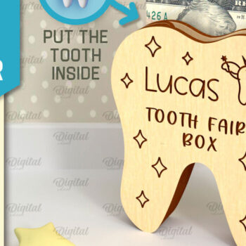 Intra απο ξύλο plywood 3mm-4mm πάχος – Tooth Fairy Money Holder Cut Laser Δίασταση  20x20 cm INTRAFABR-95102765 - Image 1