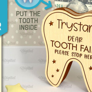 Intra απο ξύλο plywood 3mm-4mm πάχος – Tooth Fairy Money Holder Cut Laser Δίασταση  20x20 cm INTRAFABR-95102786