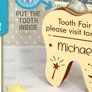 Intra απο ξύλο plywood 3mm-4mm πάχος – Tooth Fairy Money Holder Cut Laser Δίασταση  20x20 cm INTRAFABR-95102867