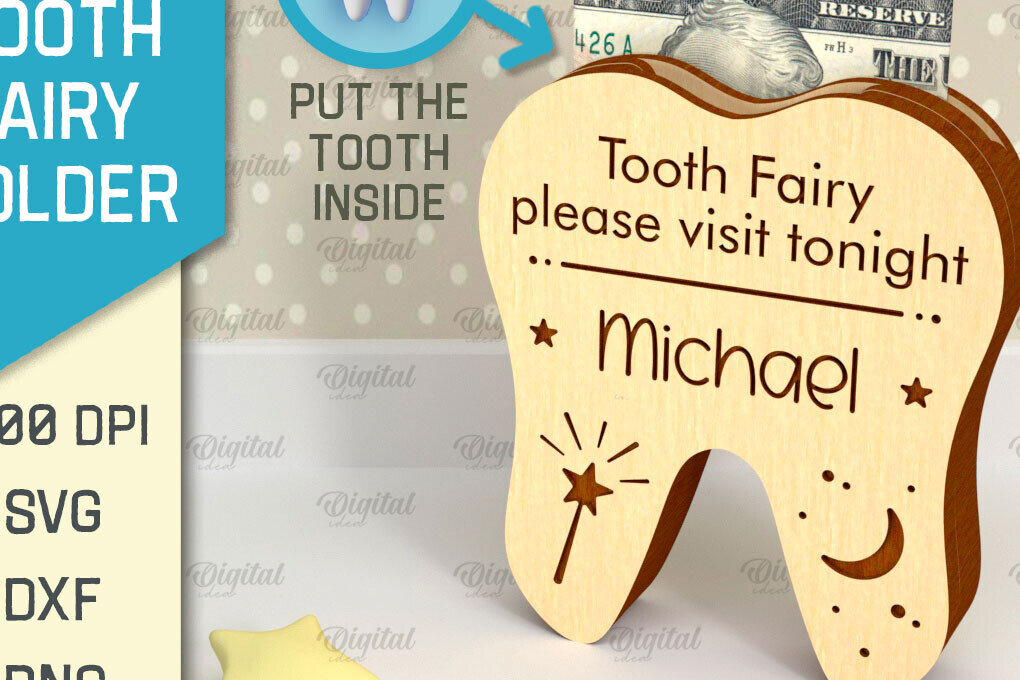 Intra απο ξύλο plywood 3mm-4mm πάχος – Tooth Fairy Money Holder Cut Laser Δίασταση  20x20 cm INTRAFABR-95102867