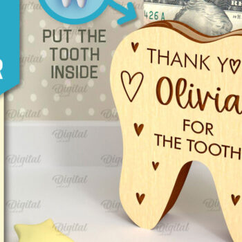 Intra απο ξύλο plywood 3mm-4mm πάχος – Tooth Fairy Money Holder Cut Laser Δίασταση  20x20 cm INTRAFABR-95102268 - Image 1