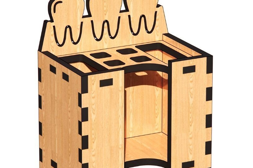 Intra απο ξύλο plywood 3mm-4mm πάχος – Θήκη οδοντόβουρτσας Δίασταση  20x20 cm INTRAFABR-34220880