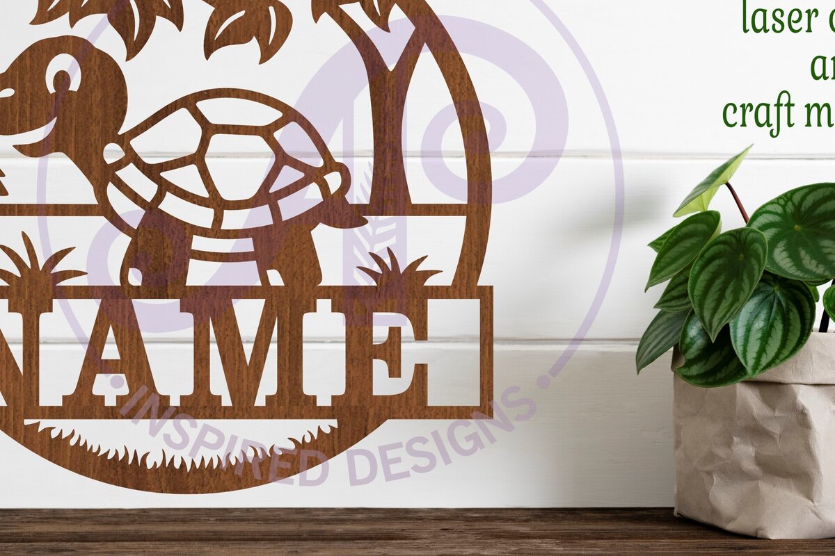 Intra απο ξύλο plywood 3mm-4mm πάχος – Σήμα ονόματος χελώνας Δίασταση  20x20 cm INTRAFABR-100499202