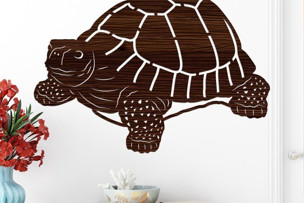 Intra απο ξύλο plywood 3mm-4mm πάχος – Tortoise - Αρχείο κοπής με λέιζερ Δίασταση  20x20 cm INTRAFABR-33160353