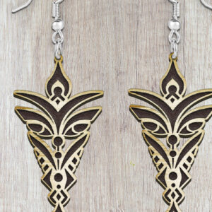 Intra απο ξύλο plywood 3mm-4mm πάχος – Σκουλαρίκια Totem Κοπή Laser. Σκουλαρίκια Boho Δίασταση  5x5 cm INTRAFABR-121146515