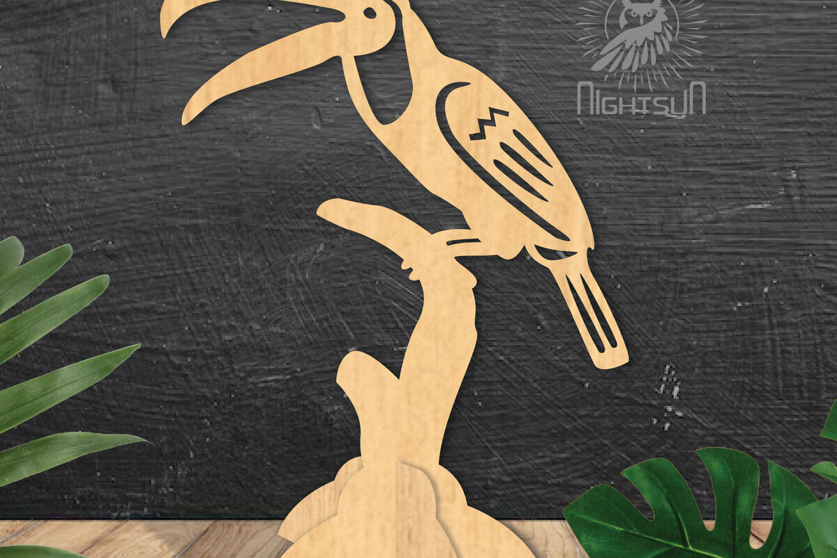 Intra απο ξύλο plywood 3mm-4mm πάχος – Toucan Bird Διακόσμηση σπιτιού 3 Δίασταση  20x20 cm INTRAFABR-112467131