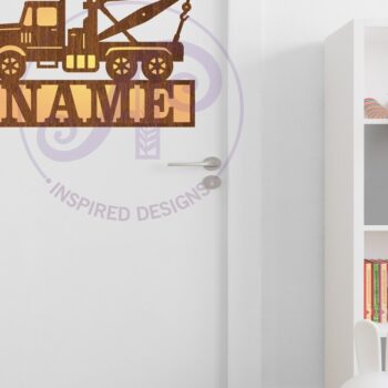 Intra απο ξύλο plywood 3mm-4mm πάχος – Αρχείο κοπής λέιζερ Name Tow Truck Δίασταση  20x20 cm INTRAFABR-115922590 - Image 3