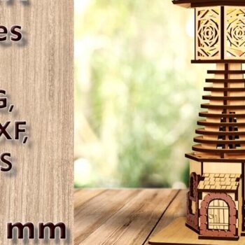 Intra απο ξύλο plywood 3mm-4mm πάχος – Θήκη κεριού Tower Tea Light Cut Laser Δίασταση  20x20 cm INTRAFABR-121051478 - Image 1